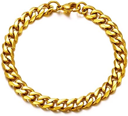 YIMERAIRE Cuban Link Chains for Men, 3-12MM Stainless Steel Gold Chain, 18-30in 18K Gold Plated Hip Pop Silver Chains Necklace for Women