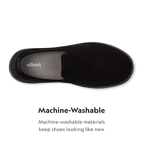 Allbirds Women’s Tree Lounger, Everyday Slip-On Sneakers, Machine Washable Shoe Made with Natural Materials - Natural Black (Natural Black Sole) - 5 Medium