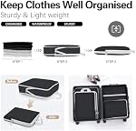 Compression Packing Cubes for Travel,Waterproof Packing Compression Cubes for Travel Packing Organizers,Luggage Cubes for Packing,Ultralight Expandable Packing Cubes Compression (Black 5 Pack)