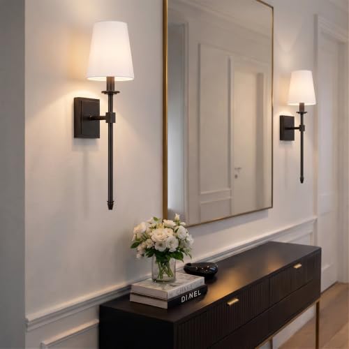 Image of Kira Home Torche 20 inch Mid Century Modern Wall Sconce for Bathroom Vanity, Pack of 2