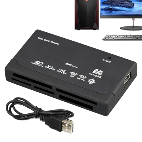 Lector de tarjetas para teléfonos móviles - Adaptador de memoria en formato CF S-D MS XD CF de alta velocidad seis en 1 | Diseño de fuerte con contraseña para necesidades de transferencia