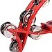 Eujgoov Plastic Hand Tambourine Bell, Fish Shaped Double Row Jingles Music Rhythm Tools(red)