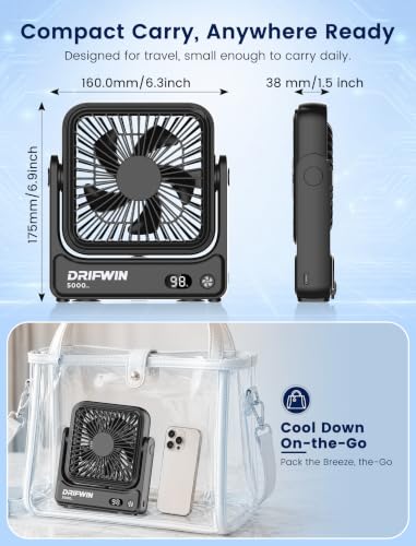 Image of Magnetic Cruise Approved Fan, 5000mAh Ultra-Slim Travel Fan Rechargeable, 4-Speed, Hook Design, Portable Fan for Cruise Ship Cabin, Bedroom Sleeping, Camping, Travel & Cruise Essentials 2026