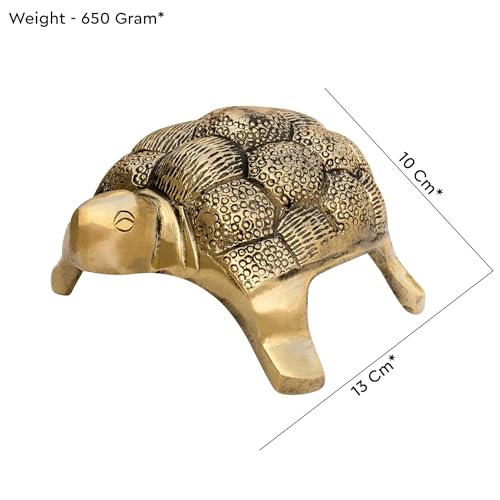 Image of Brass Vaastu Tortoise | Weight - 590 Gram Approx | Turtle | Feng Shui | Vastu Shastra Remedies | Home Decor | Turtle for Good Luck | Pack of 1