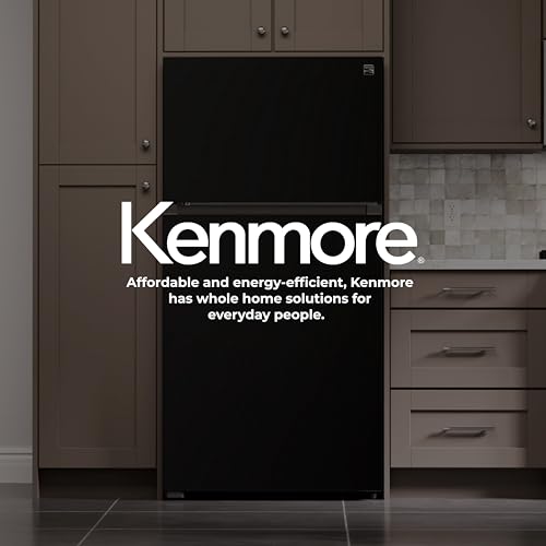 Kenmore 33" Top Mount Refrigerator with Freezer - Adjustable Shelving, Humidity-Controlled Crispers, Optional Ice Maker, LED Lighting, ENERGY STAR Certified, 20.5 cu. ft. Capacity - Black on Fridge.com
