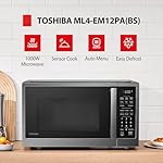 TOSHIBA ML4-EM12PA(BS) Countertop Microwave Oven with Stylish Design As Kitchen Essentials, Smart Sensor, 13 Auto Menus&Mute Function, 1.2 Cu Ft with 12.4" Turntable, 1000W, Black Stainless Steel - Image 2