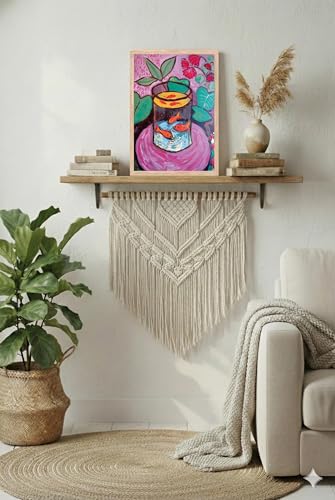 Image of BLINKART Henri Matis Aesthetic Modern Art Walls With Frame | Natural Wood Texture | Living Room Bedroom Office Wall Decoration | Poster Home Decor Frames Wall Bedroom | 12x8 Inches (D238)