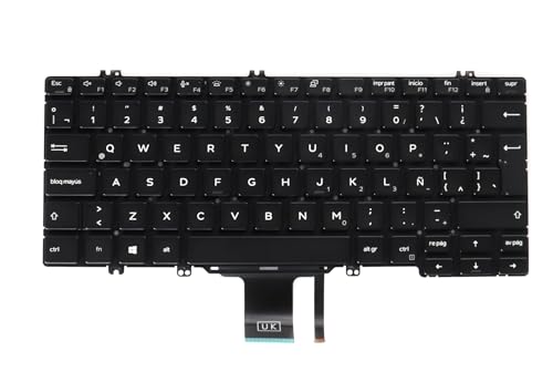 Clavier latin espagnol rétroéclairé pour Dell Latitude 7300 5300 5310 noir