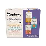 Applaws Natural Wet Cat Food in Mousse Topper, Limited and Natural Ingredients, High Protein with No Artificial Additives, Fish and Chicken Variety Bone Broth (12 x 3oz Resealable Spout Pouches)