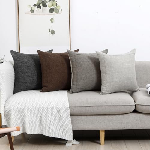 Taie d'oreiller 24"x16" housse coussin coton lin gris canapé - 6
