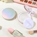 2 PCS Loose Powder Containers with Puff, 0.18oz Travel Powder Container Reusable Empty Makeup Containers Compact Mini Powder-Puff and Container with Mirror and Elasticated Net Sifter for Women Girls - Image 2