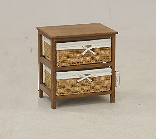 AubryGaspard: Cómoda de madera con 2 cajones