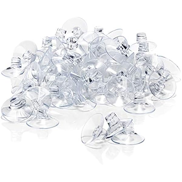 COM-FOUR® 80x przyssawka z otworem na kabel do lampek i dekoracji okien | mocne galki okienne do mocowania okien na Boze Narodzenie - Wielkanoc - jesien - Nowy Rok - uchwyt na przyssawke Ø 45 mm