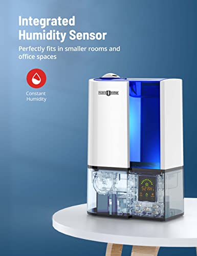 Humidifiers For Bedroom, Paris Rhône Upgrade 4L Cool Mist Humidifiers With Humidistat, Quiet Air Humidifier For Large Room, Plant Humidifier For Indoor, Led Display, 24H Timer, Sleep Mode, Night Light #TOP3