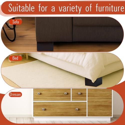 Geelin 8 Pack 3 Inch Wood Furniture Risers L-Shaped Bed Riser, Walnut Color by Geelin - Used condition - Image 7