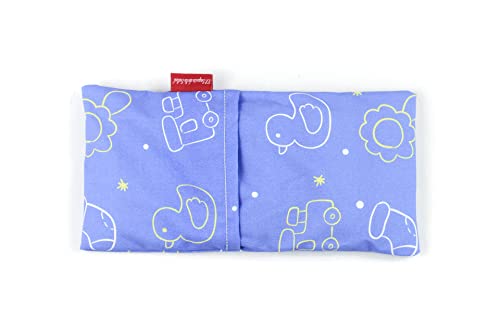 Saquito Térmico de Semillas para bebé, se calienta en el microondas y ayuda a aliviar el dolor del cólico del lactante en bebés con funda lavable (Azul)