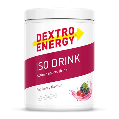 Dextro Energy Iso Drink Elektrolyte Sport Getränkepulver, Red Berry, Mit Natrium, Magnesium, Kalium, Chlorid, für schnelle Energie, 440g