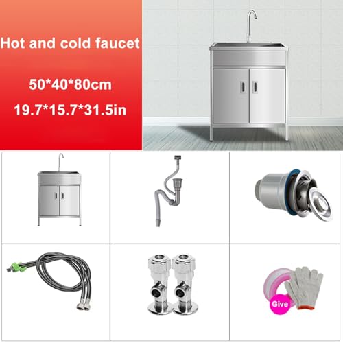Évier utilitaire avec armoire inox 50 cm pour optimiser le rangement de la buanderie