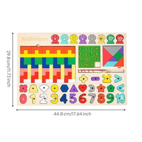 Jeu d'association chiffres et planche puzzle éducative motricité fine 40 pièces - 2