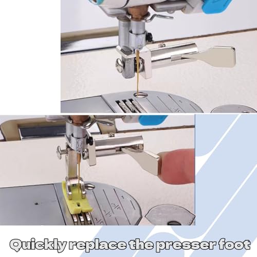Juego de 2 pies prensatelas con cortador lateral para máquina de coser miniatura 7