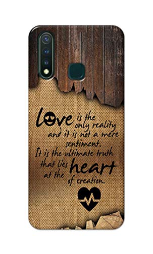 Image of PRINTFIDAA Love is The Only Reality and It is Not Mere Sentiment Printed Designer Hard Case for Vivo Y19 / Vivo U3 (6.53 inch) Back Cover -(e) RPM1010