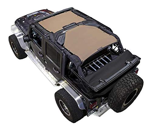 SPIDERWEBSHADE Original JK 4-Door Front and Rear Sunshade Top (2007-2017) Compatible with Jeep Wrangler JKU Rubicon Sahara Sport All Trims - Airbag