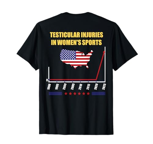 Testicular Injuries in Women's Sports Quirky Funny (ON BACK) T-Shirt