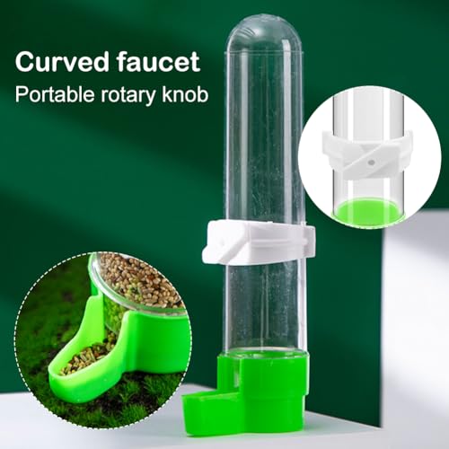 3 stuks automatische voeder- en waterdispensers voor parkieten, kooi, siervogels, papegaai, duif, transparante inhoud 120 ml - Afbeelding 4