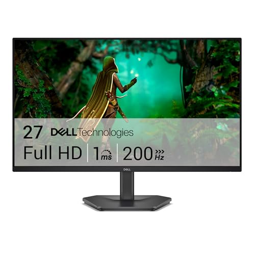 Dell 27 Gaming Monitor - SE2725HG, Full HD (1920x1080), 200Hz, Fast IPS, 1ms, AMD FreeSync Premium, 99% sRGB, VESA (100x100mm), DisplayPort, 2 HDMI, 3 Jahre Garantie, Schwarz