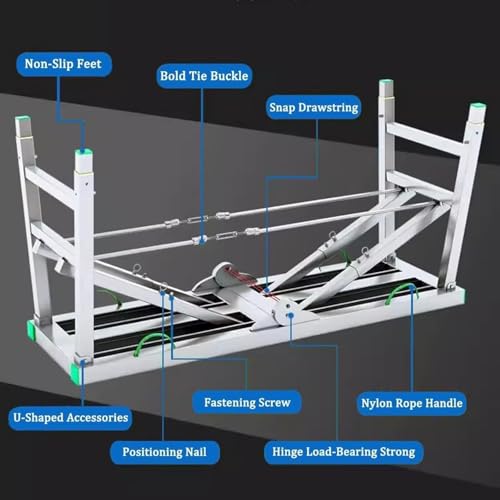 Échafaudage pliable portable de hauteur réglable avec tabouret de rénovation