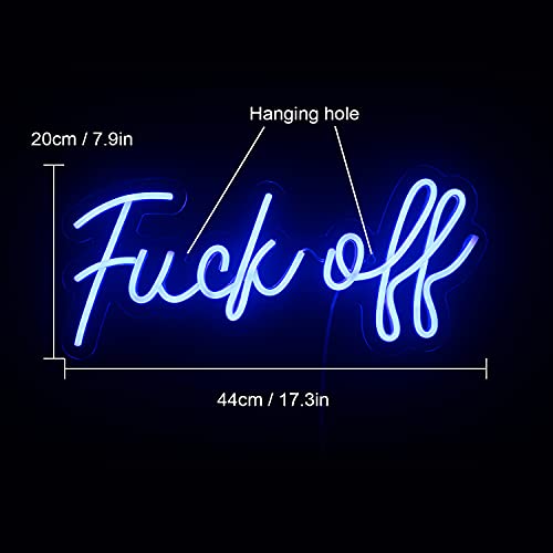 Lucunstar Fuck Off Neon Sign,Blue Neon Lights for Wall Decor USB/Switch Operated Neon Wall Sign for Bedroom,Bar Signs,Led Signs Wall Decor Decor for Game Room,Teen Room,Party Light,Christmas Gift - Thumbnail 3