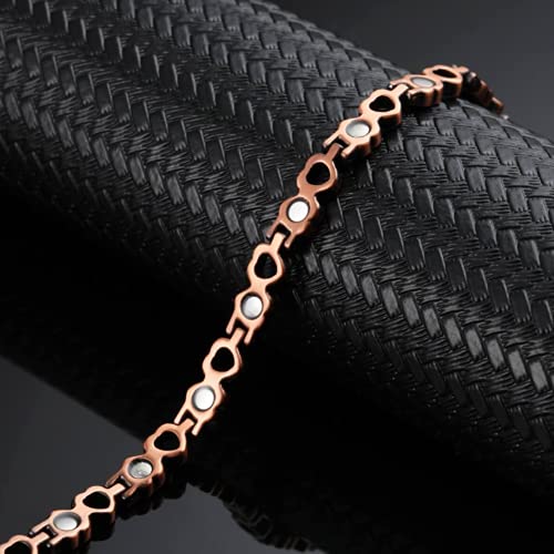 Vicmag Copper Magnetic Bracelet For Women Arthritis Joint Pain Magnet 99.9% Solid Pure Copper Valentine's Day Gift For Her With Adjustment Tool #TOP6