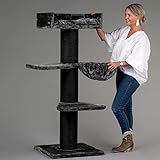 Rascador para gatos grandes Royalty Blackline PLUS Gris oscuro baratos arbol xxl maine coon gato adultos con hamaca gigante sisal sofa escalador torre Árboles rascadores cama cueva repuesto medianos