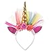 Produktbild NiceButy Einhorn Stirnband Glitter Pailletten Einhorn Haarband nett Einhorn Stirnband Horn Kinder Party Geburtstag Weihnachten Kostüm-Party (Gold)