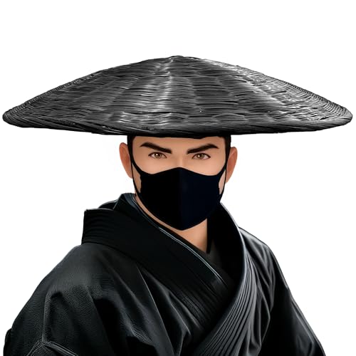 Image of Handmade Bamboo Sun Hat - Traditional Conical Hat for Samurai & Swordsman, Japanese Style