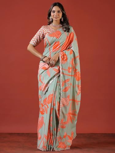 Sari Vichitra de seda tejida ropa tradicional india con blusa 2
