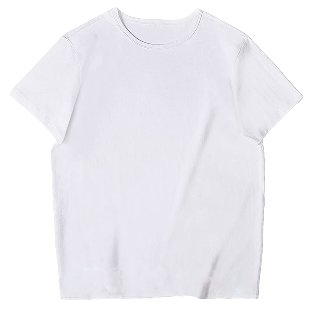 Letnie męskie t-shirty oversize waga biust plus size męskie koszulki, biały, 9XL