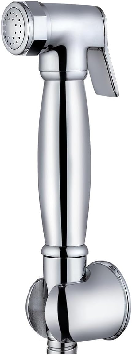 Milano Luxury Shattaf Set - Chrome Finish| Brass With Chrome Coating Jet Spray For Toilet | Handheld Bidet Sprayer Kit-Sprayer Holder, Hose, Screws| Fits All Standard Shower Hoses | Bathroom Fixtures