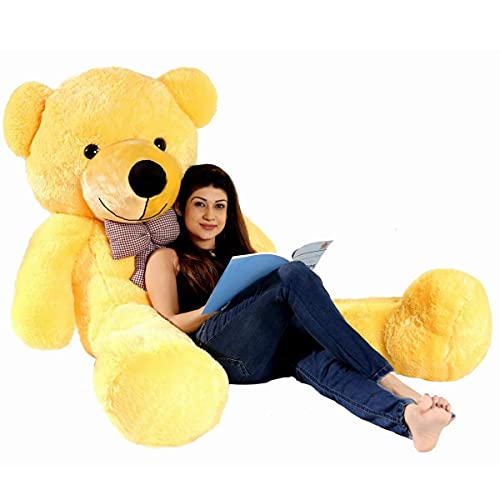 Image of Giant Plush Teddy Bear - Soft, Cuddly Plush Toy for Valentine's Day, Birthdays, Anniversaries for Kids, Girls & 48 Inch Stuffed Animal Toy - Soft Yellow Bear 121cm