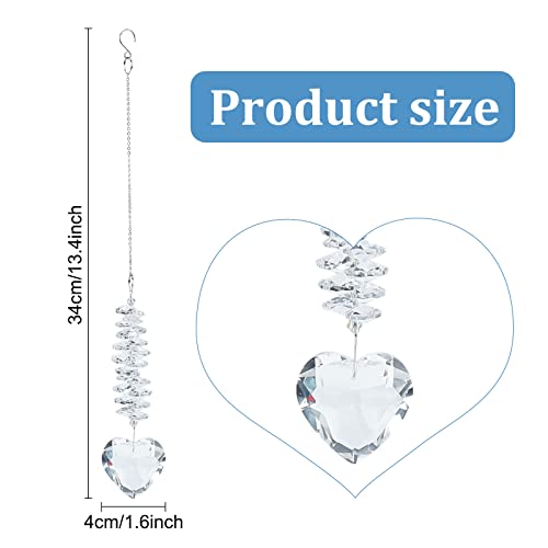 WEBEEDY Sun Catchers with Crystals Clear Glass Heart Crystal Hanging Pendant Beads Suncatcher Crystals Ball Prism Rainbow Maker Window Garden Wall Decoration Valentine's Day Gift - Image 2