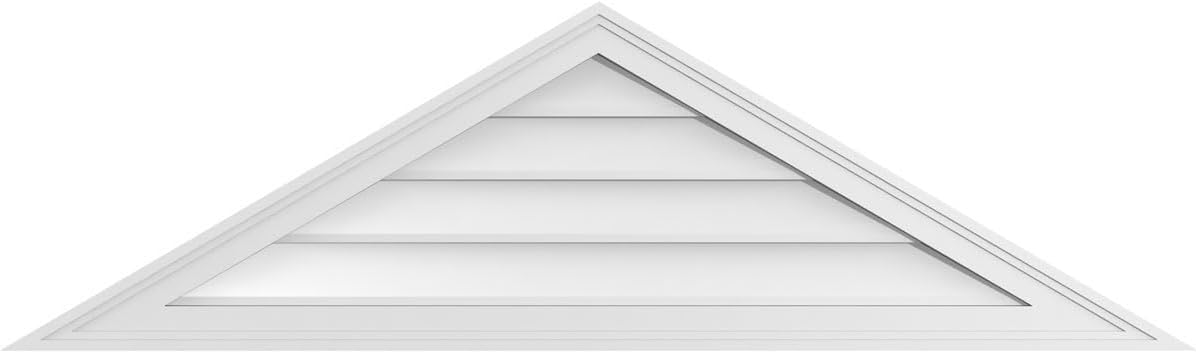 GVSTR40X1802SN Triangle Brickmould Frame, Primed Tan Signature Series Surface Mount Gable Vents, 40-in. W x 18.375-in. H, Unfinished