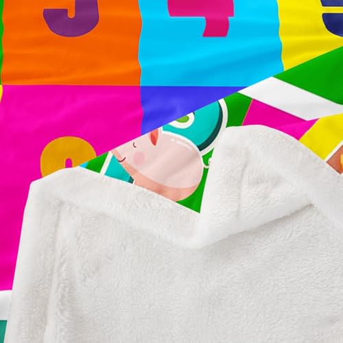 Image of Feelyou Kids Educational Throw Blanket Playtime Collection ABC, Numbers and Shapes Learning Plush Blankets and Throws Kids Play Fuzzy Blanket for Bed Sofa Couch for Playroom Bedroom 60 inchx80 inch