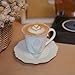 Ceramic Coffee Mugs/Cups set, Chinese Traditional Handmade Porcelain, High-temperature Underglaze, Tea Cups with Handle, Gift for Friends, Girlfriend, Colleagues, Supervisor, Family. (lily set)