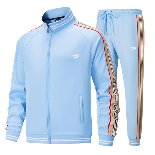W JIANWANG Track Suits for Men Set Jogging Tracksuit Mens Sweatsuits Workout Running Sports Jogger Sweat Suits Outfits