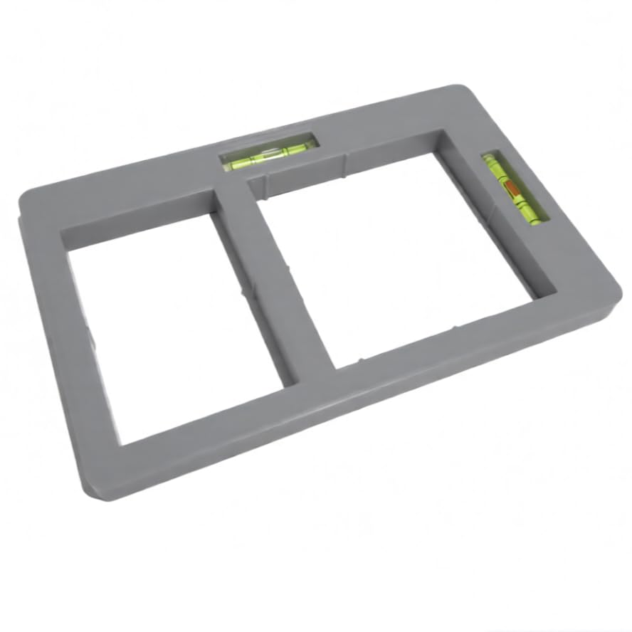 Electrical Socket Back Box Template Level | 1 & 2 Gang | Marking | Compact (Grey)