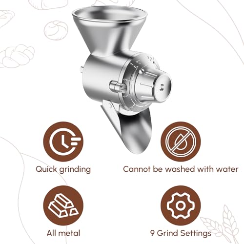 Image of HOZODO Grain Mill Attachment for KitchenAid Stand Mixer, All Metal