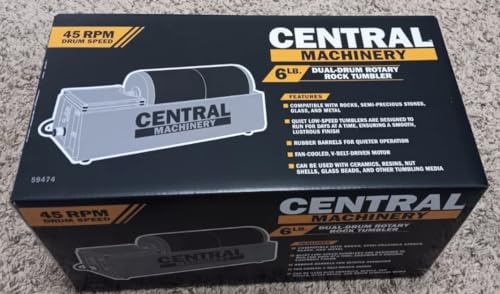 Generic Dual-Drum Rotary Rock Tumbler, Black