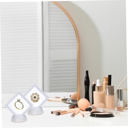Vitrine flottante 7.6 cm cadre transparent et support de présentation bague