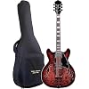 335 Semi-Hollow Electric Guitar for Music Lovers, Jazz Guitar with HH Pickup & Coil Split, Mohogany Body, Electric Guitar Gig Bag, Cable, Pick, Rocker Brown