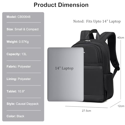 Image of Chantria Small Backpack for Women 13L Compact 14-inch Laptop Bag Multi-pocket Water-resistant Stylish Backpack with Fashion Pendant, Ladies Daypack for Shopping Casual Daily Use